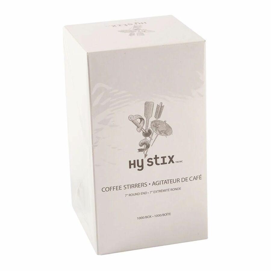Hy Stix Wooden Round Tip Stir Sticks 7 in | 1,000 Per Box | Canteen Supplies Canada