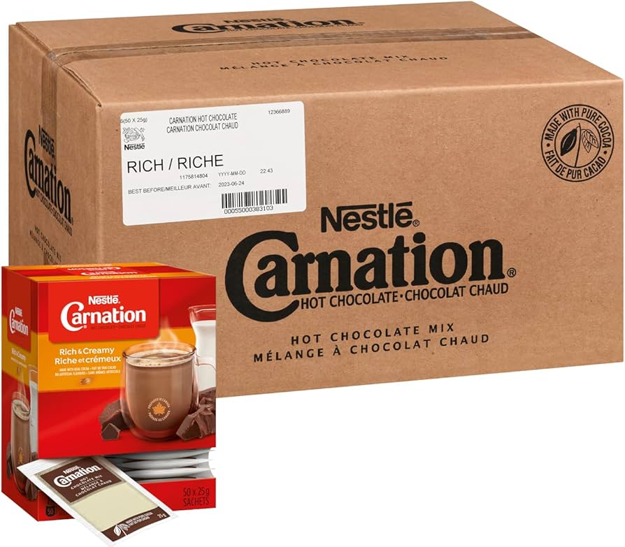 Carnation Hot Chocolate 50 x 25 g Sachets | Canteen Hot Chocolate Canada