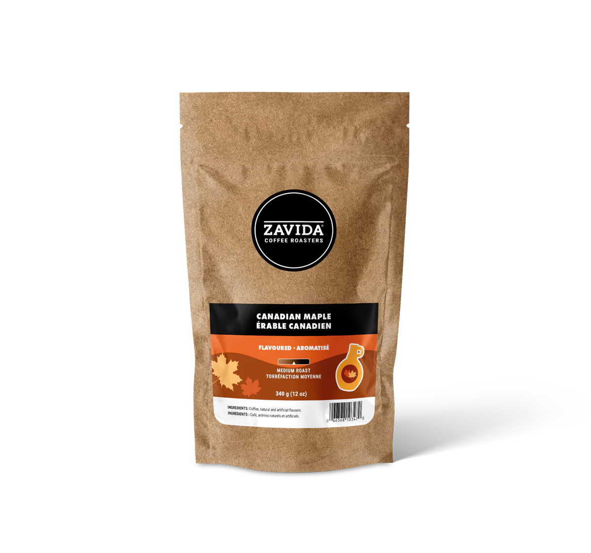 Zavida Canadian Maple Whole Bean Coffee 12 oz | Coffee Canada