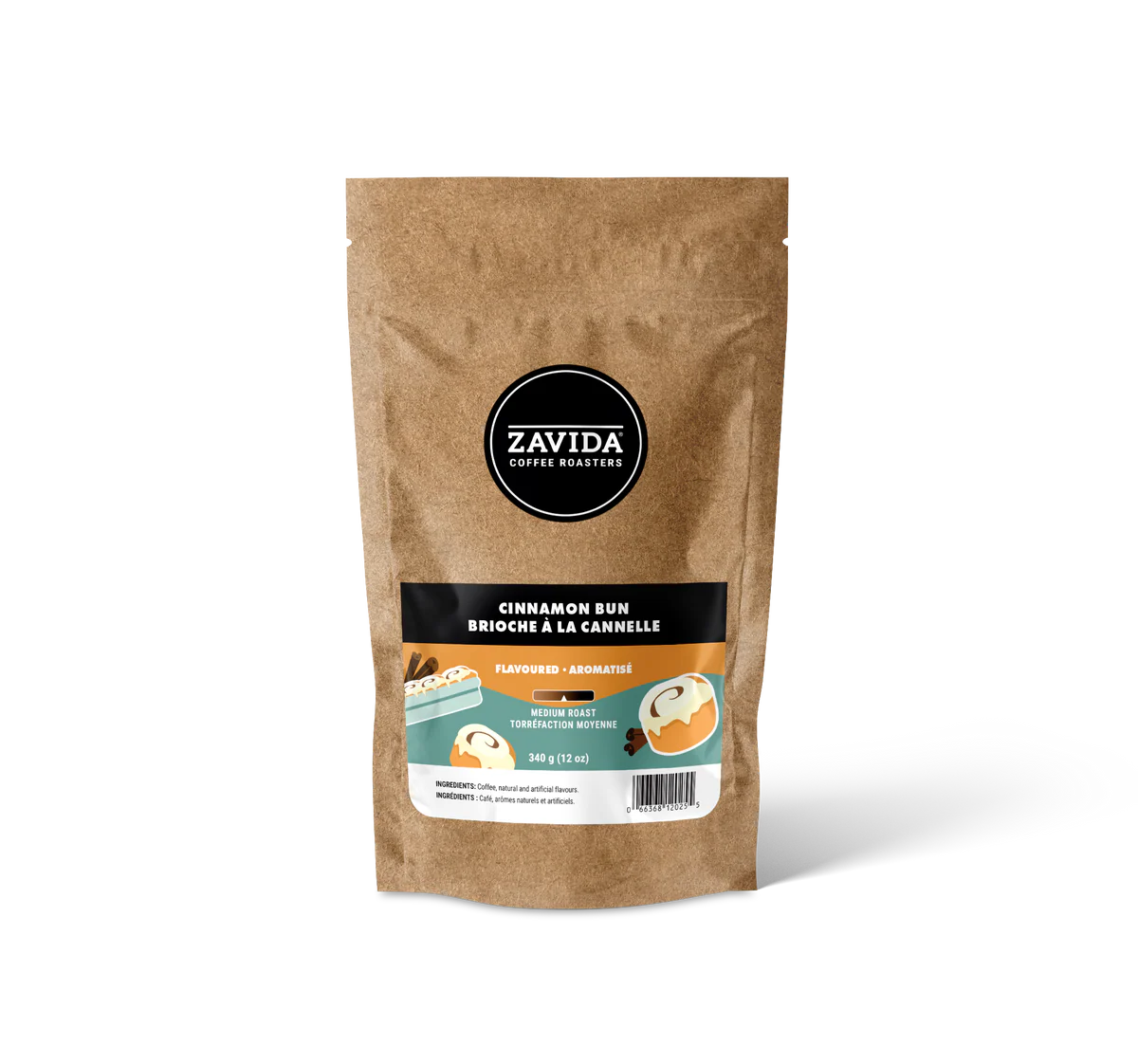 Zavida Cinnamon Bun Whole Bean Coffee 12 oz | Coffee Canada