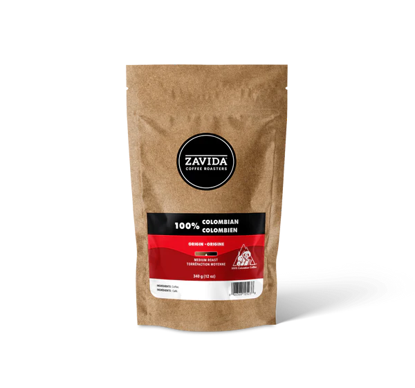 Zavida 100% Colombian Whole Bean Coffee, Medium Roast, 12 oz
