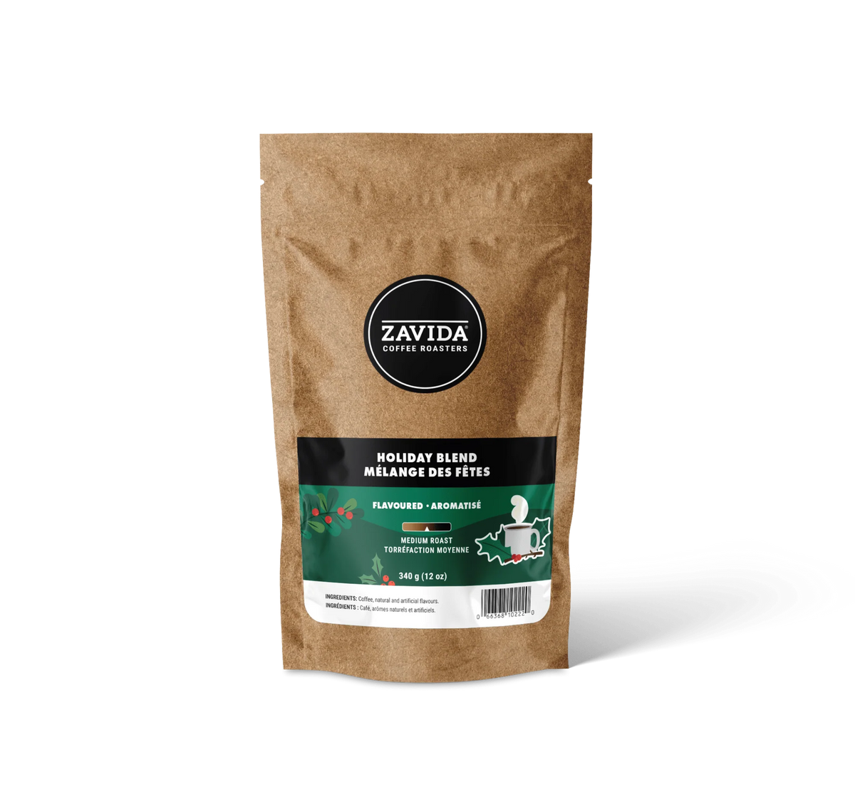Café en grains Zavida Holiday, torréfaction moyenne, 12 oz
